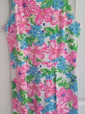 Mahi Gold Floral Sleeveless Dress in Pink, Blue & Green
